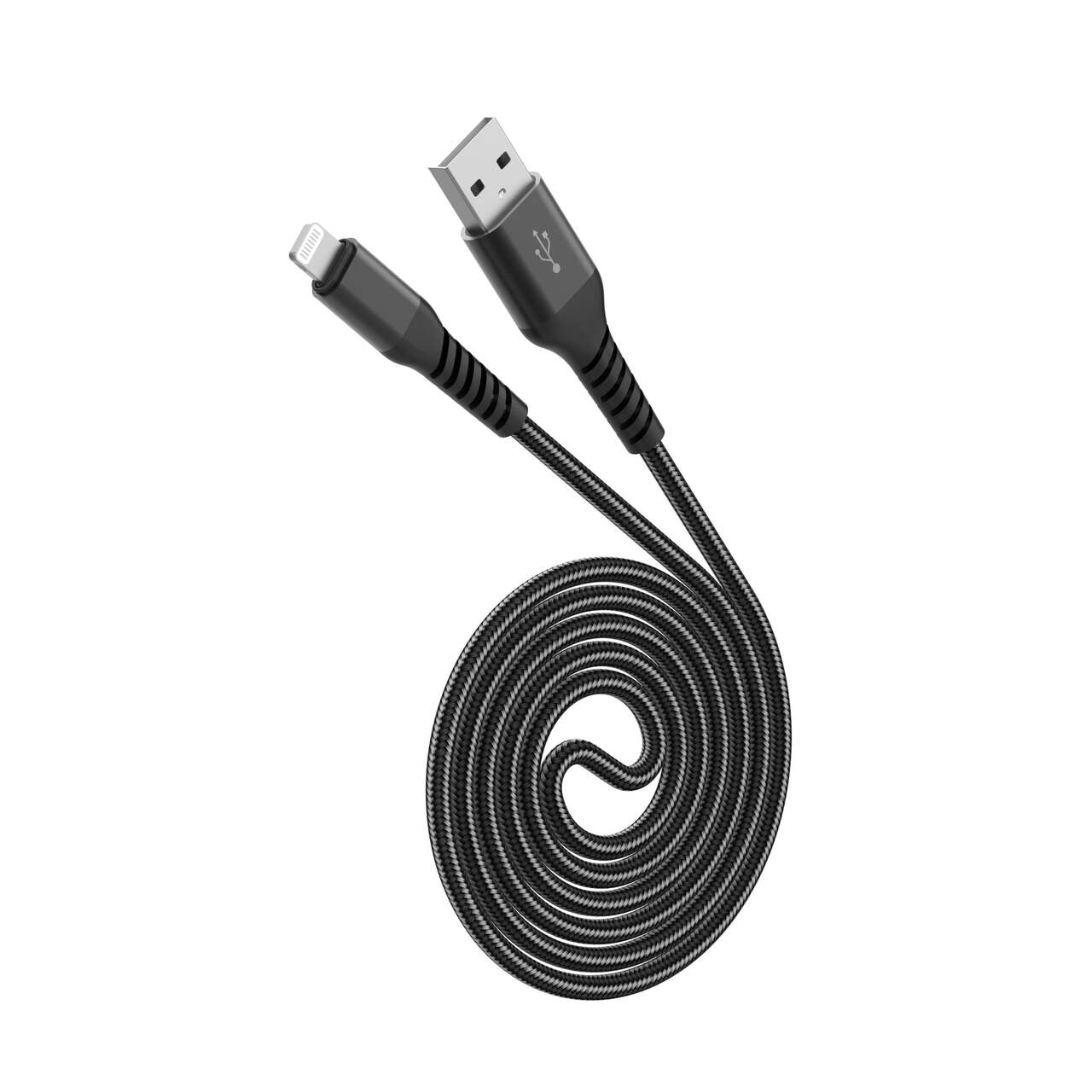 Bluehive Durable USB-A to Lightning Cable, Made With Dupont Kevlar  Material, Black, 3-ft
