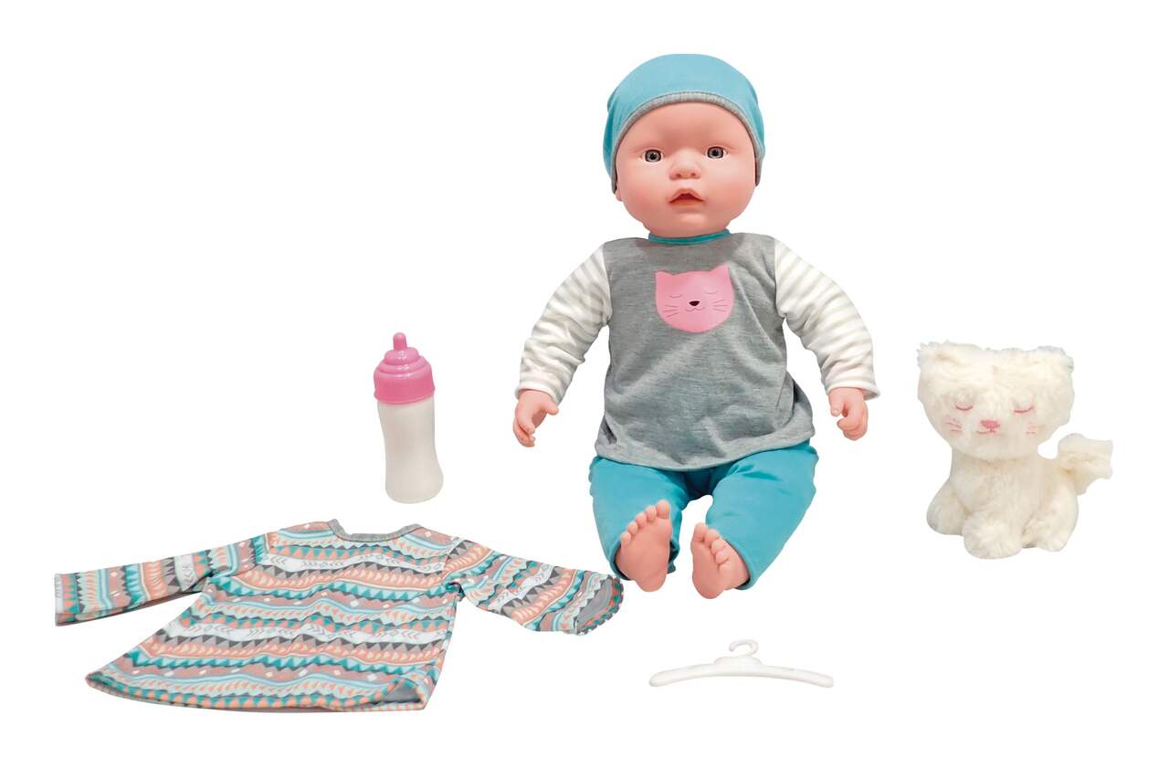 Kisses & Cuddles Soft Body Baby Doll Toy w/Clothes & Accessories, 18-in,  Ages 2+