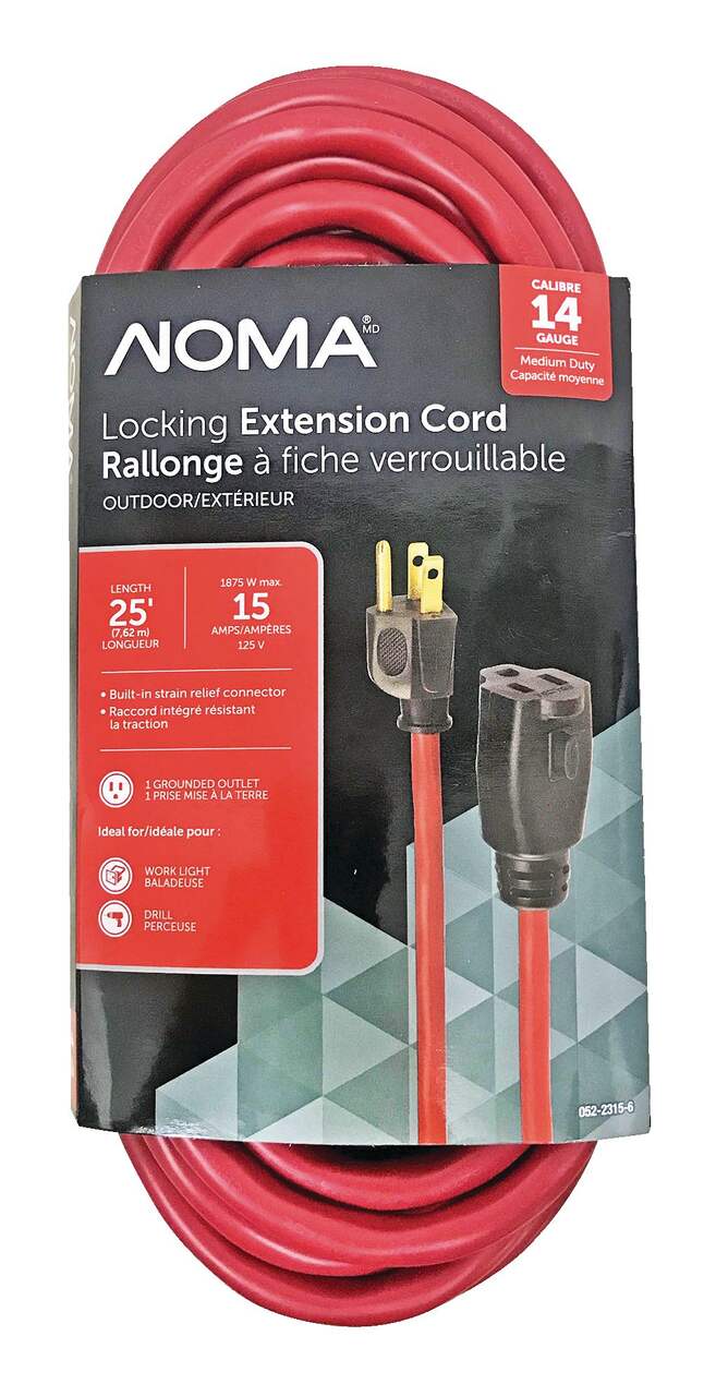 NOMA 25-ft 14/3 Outdoor Extension Cord with Grounded Outlet and