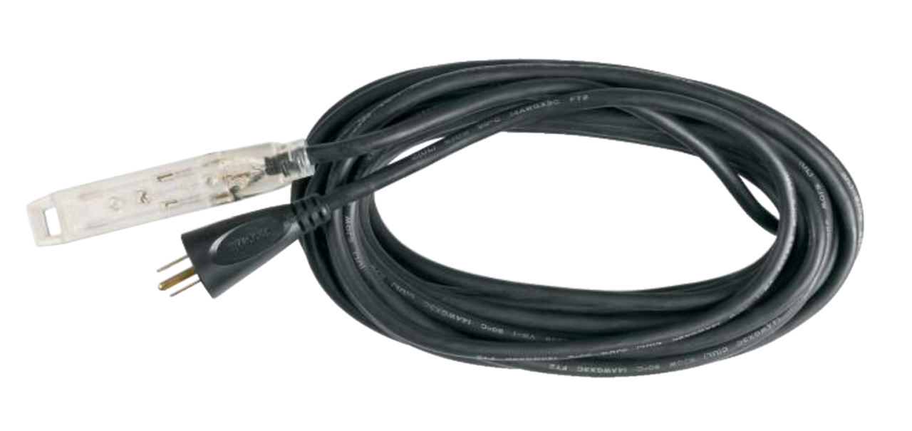 NOMA 32-ft 10-in 14/3 Outdoor Extension Cord with 3 Grounded Outlets and  Lighted End, Black