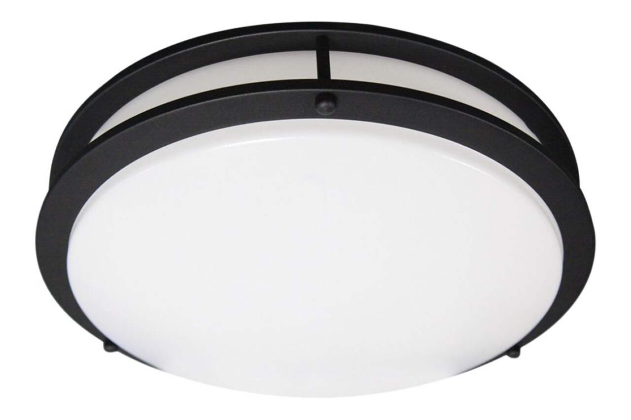 Modern Semi Flush Mount Lighting Black Ceiling Light Fixture LED Ring
