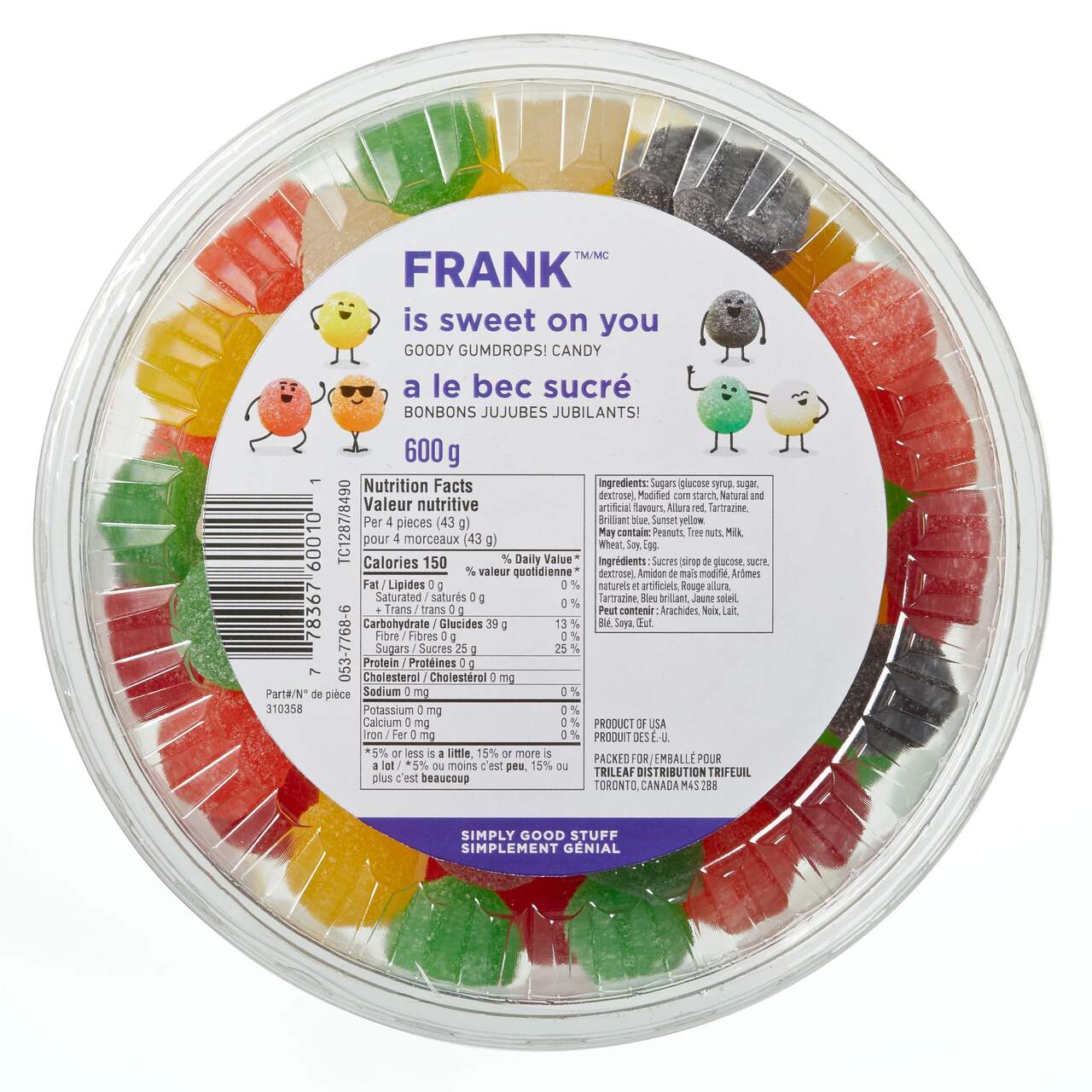 FRANK Gum Drops Candy, 600-g