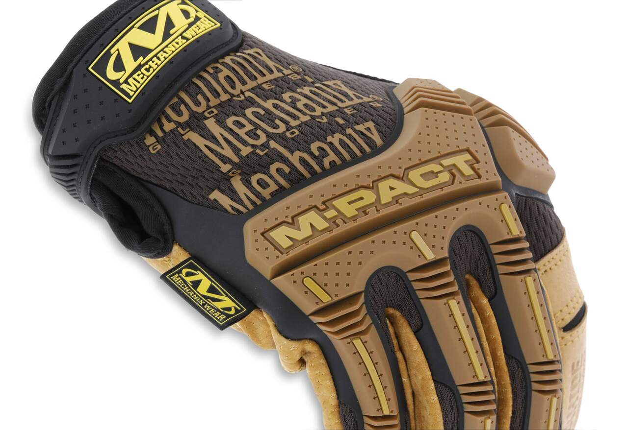 Mechanix Wear® Impact Pro Leather Hook and Loop Cuff Glove, Black