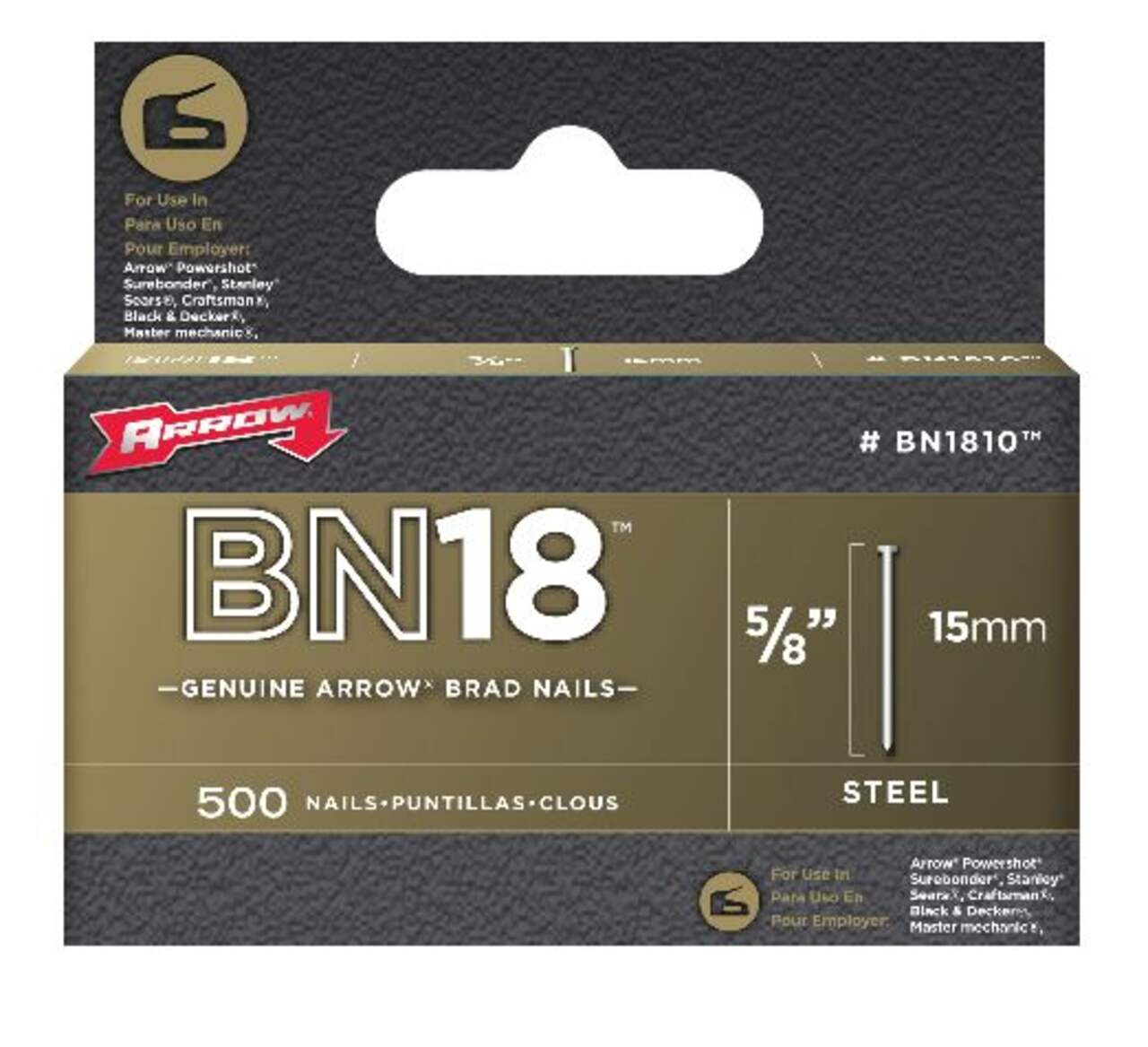 Arrow 18ga Galvanized Brad Nails, Assorted Pack Sizes