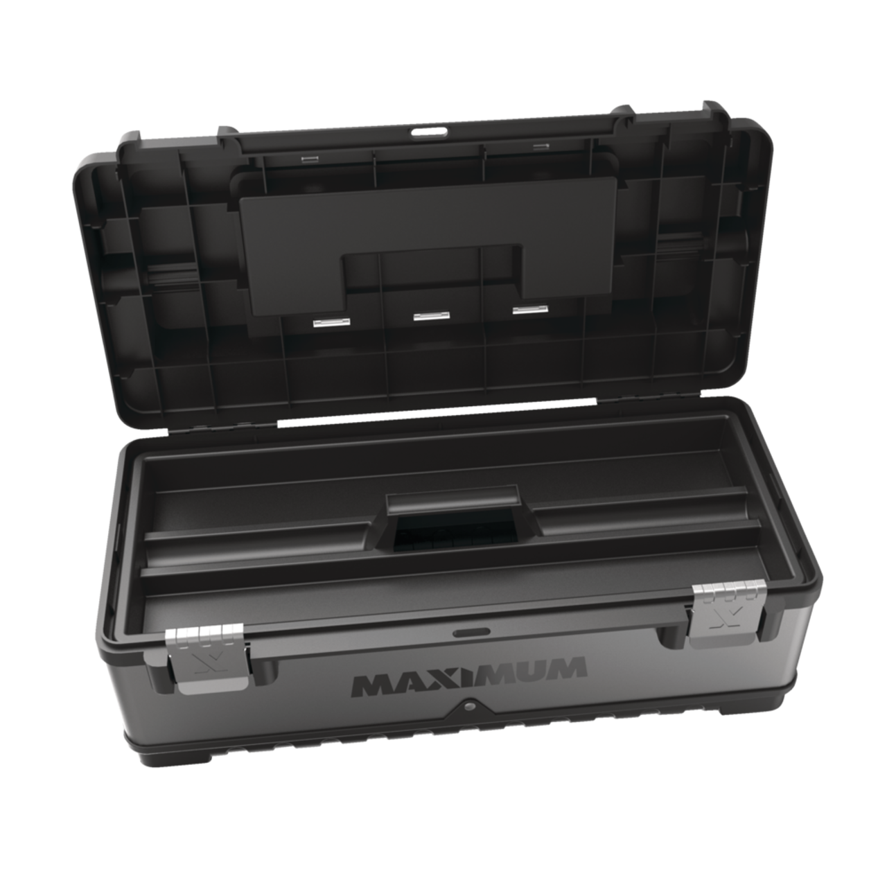 MAXIMUM Portable Plastic & Metal Tool Box w/ Removable Tray & Organizer,  23-in