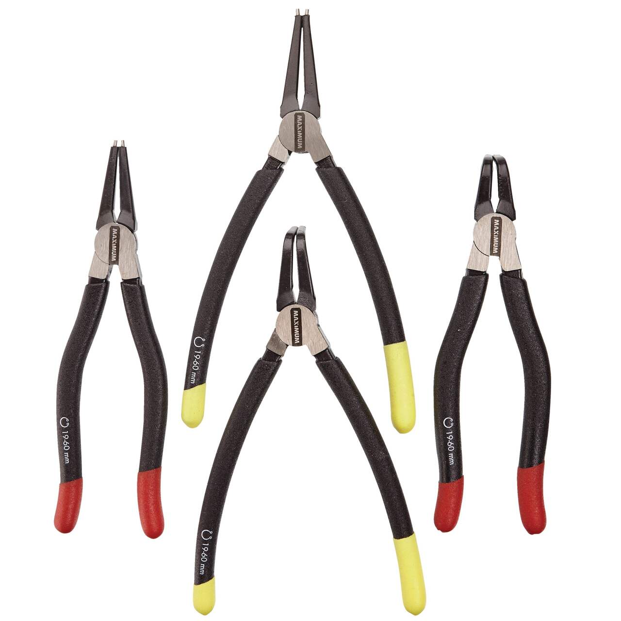 MAXIMUM Snap Ring Pliers Set, High-Quality Forged Tool Steel, Soft Vinyl  Grip, Colour Coded Tips, 4-pc