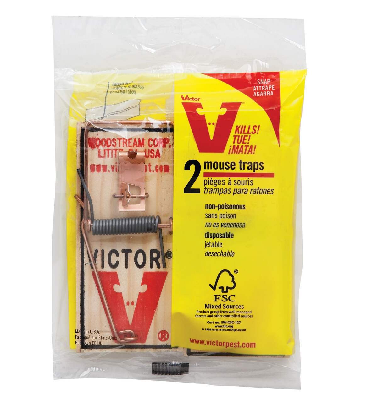 Victor Metal Pedal Wood Mouse Traps, 2-pk