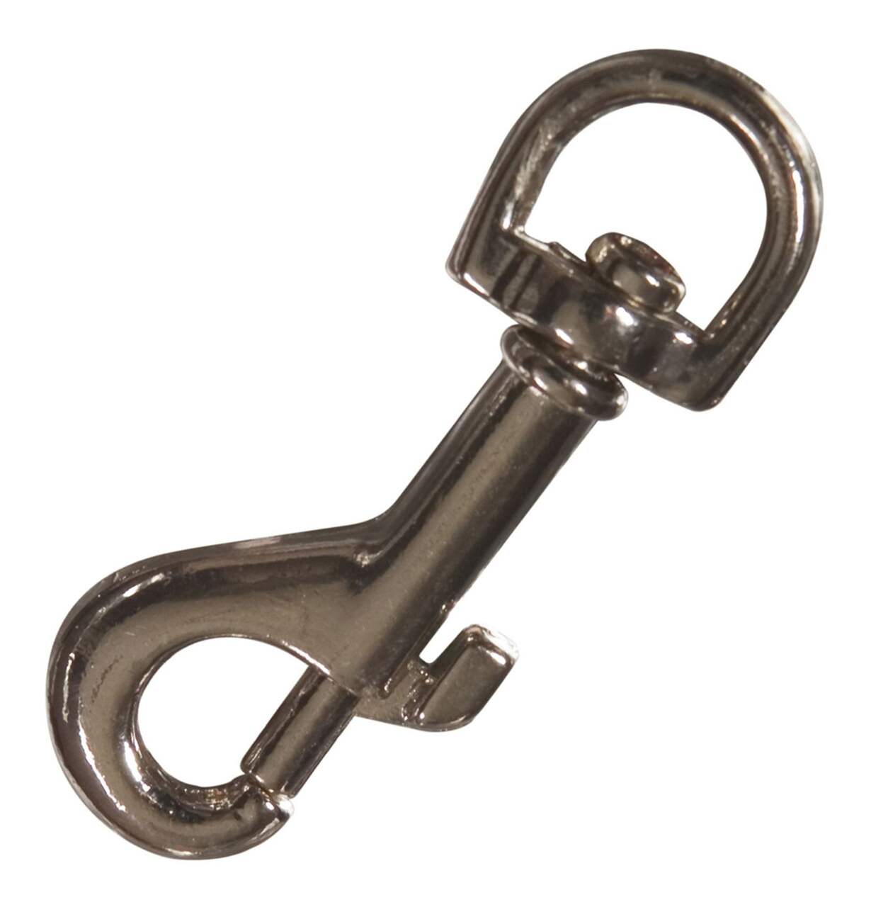 Ben-Mor Bolt Snap with Large Eye Round Swivel, 55-lb Load Capacity,  Nickel-Plated, 1-1/8in