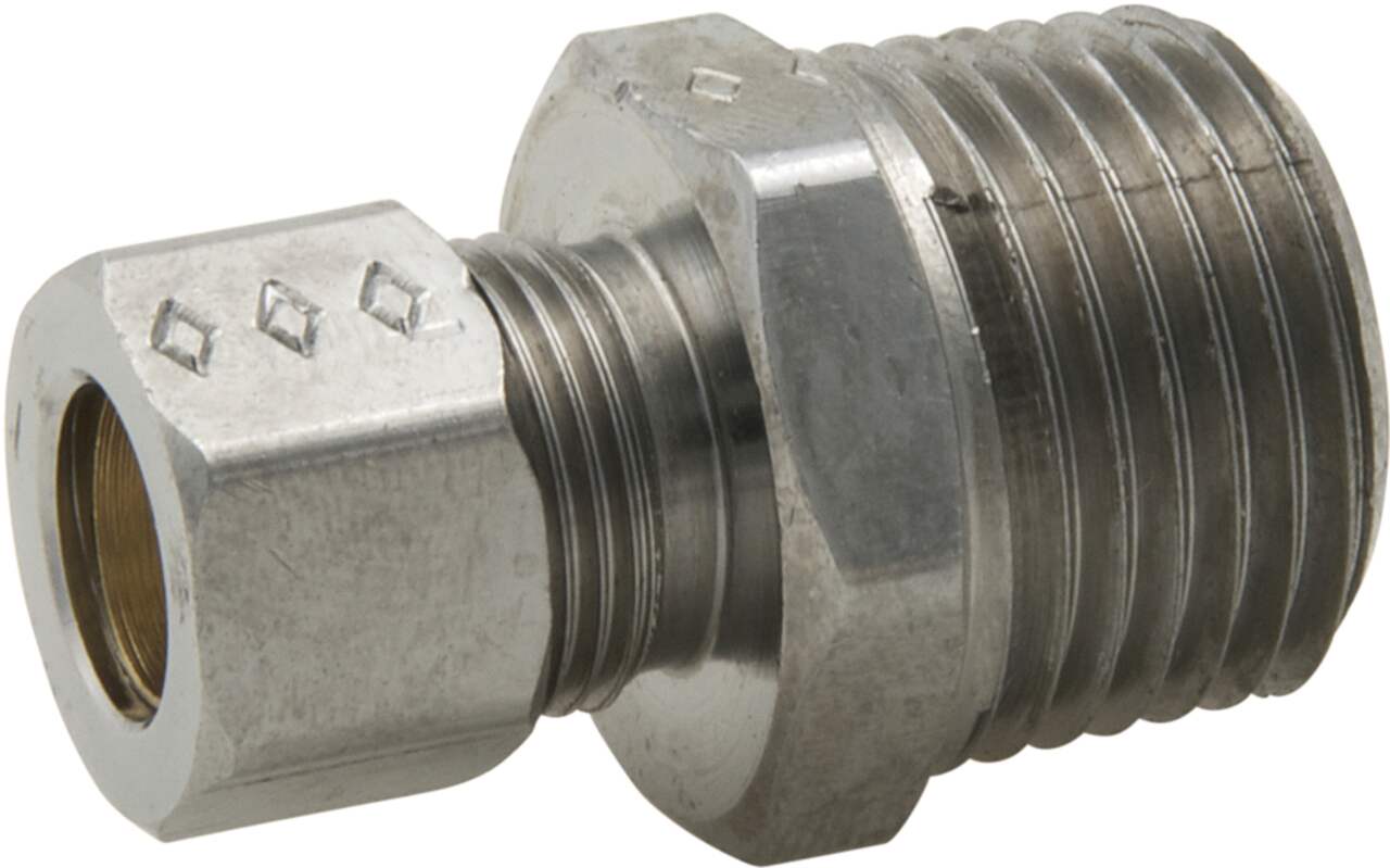 PlumbShop Brass Male Reducing Adapter, 1/2-in MIP x 3/8-in OD