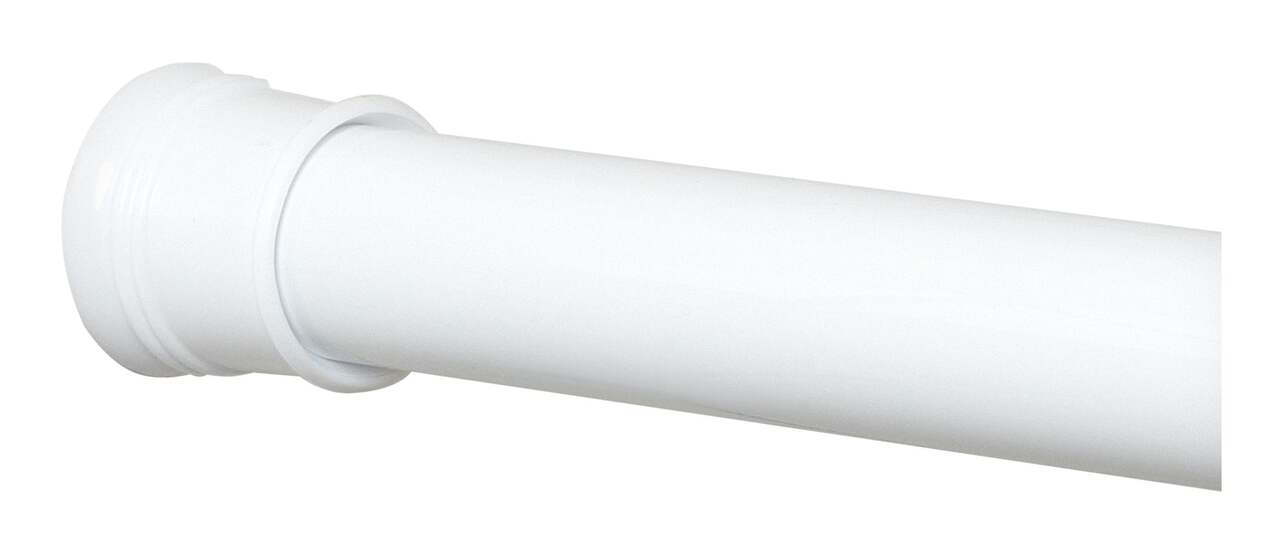 For Living Adjustable Shower Curtain Tension Rod, White, 44-in to