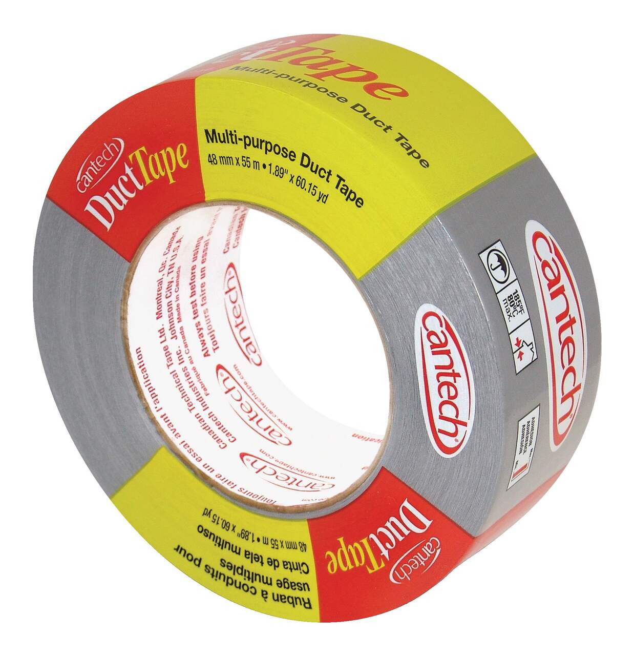 Cantech Multi-Purpose Duct Tape, Heavy Duty Utility Tape, Silver