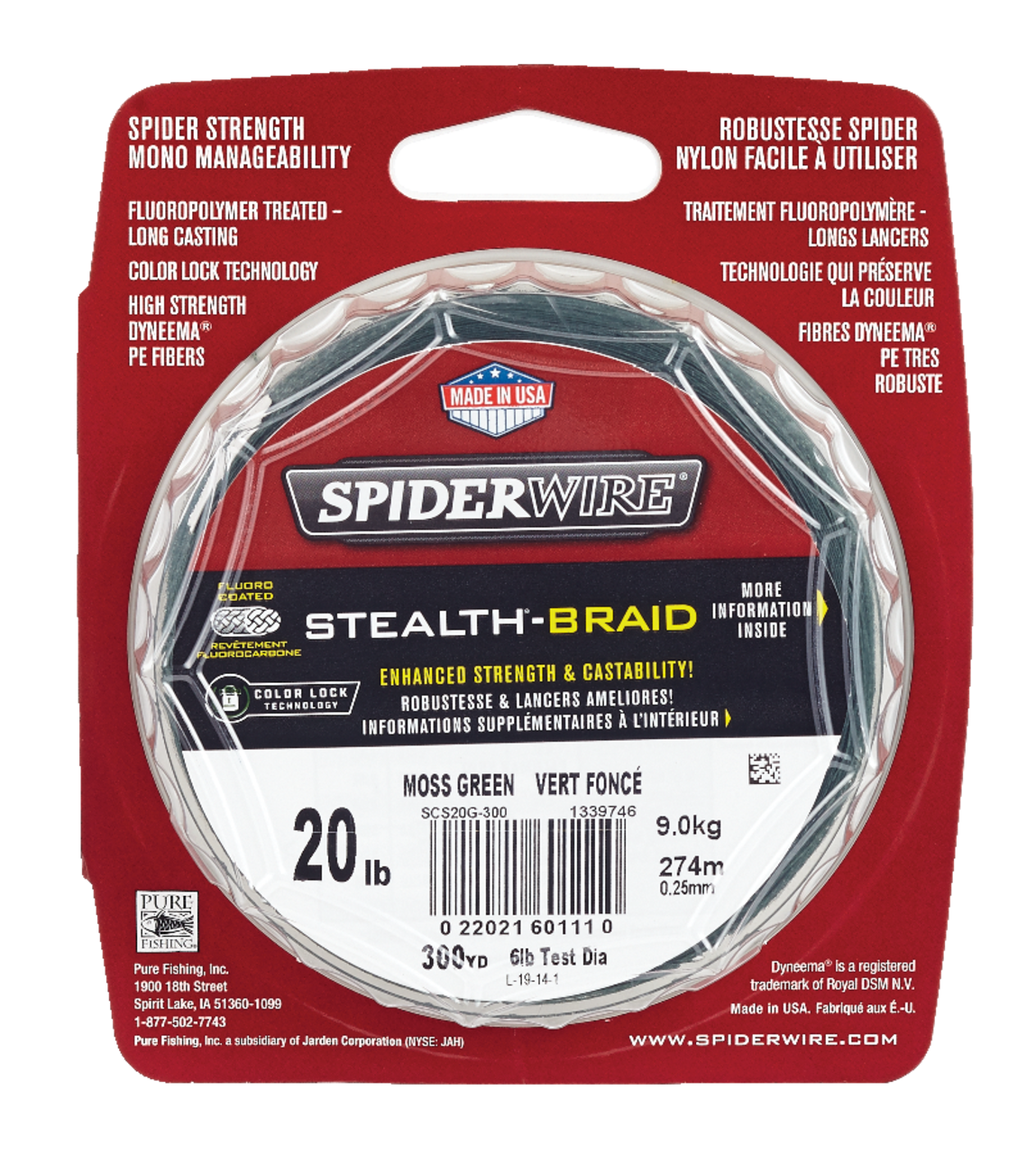 Spiderwire Stealth Braided Fishing Line, Green 300-yd