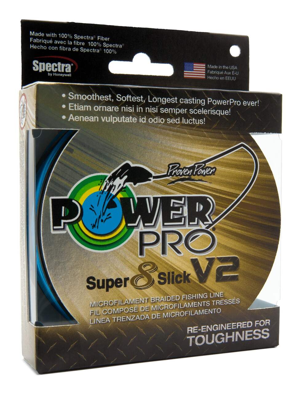 PowerPro Super 8 Slick V2 Braided Fishing Line, Marine Blue