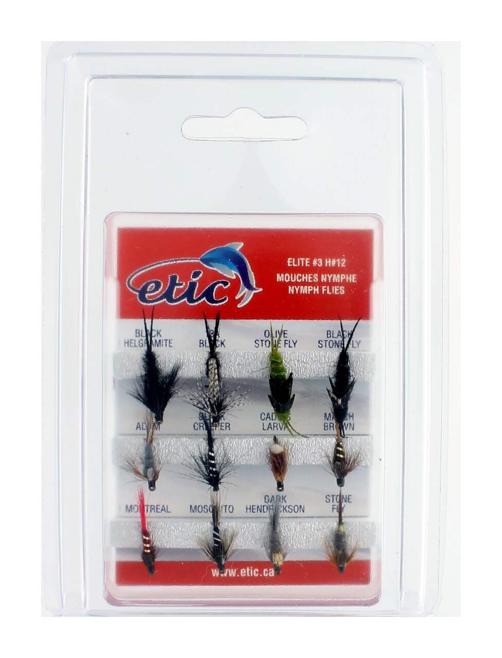 Etic Nymph Fly Kit, Assorted, Size H10, 6-pk
