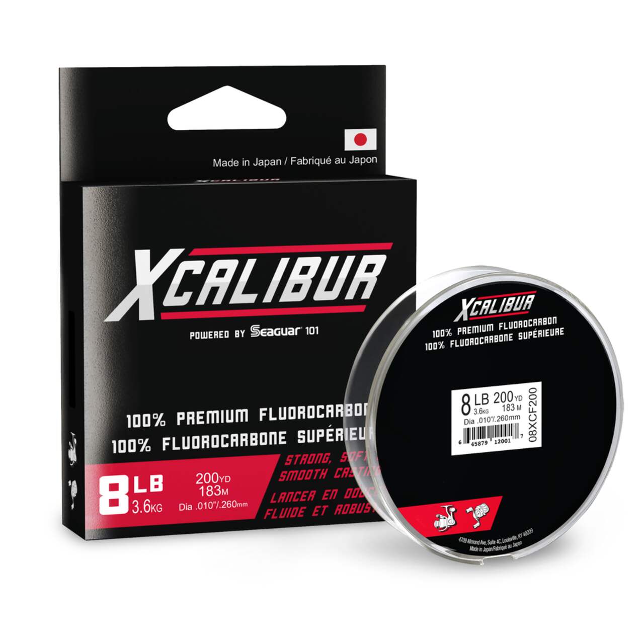 Xcalibur Fluorocarbon Fishing Line, Clear, 200-yds
