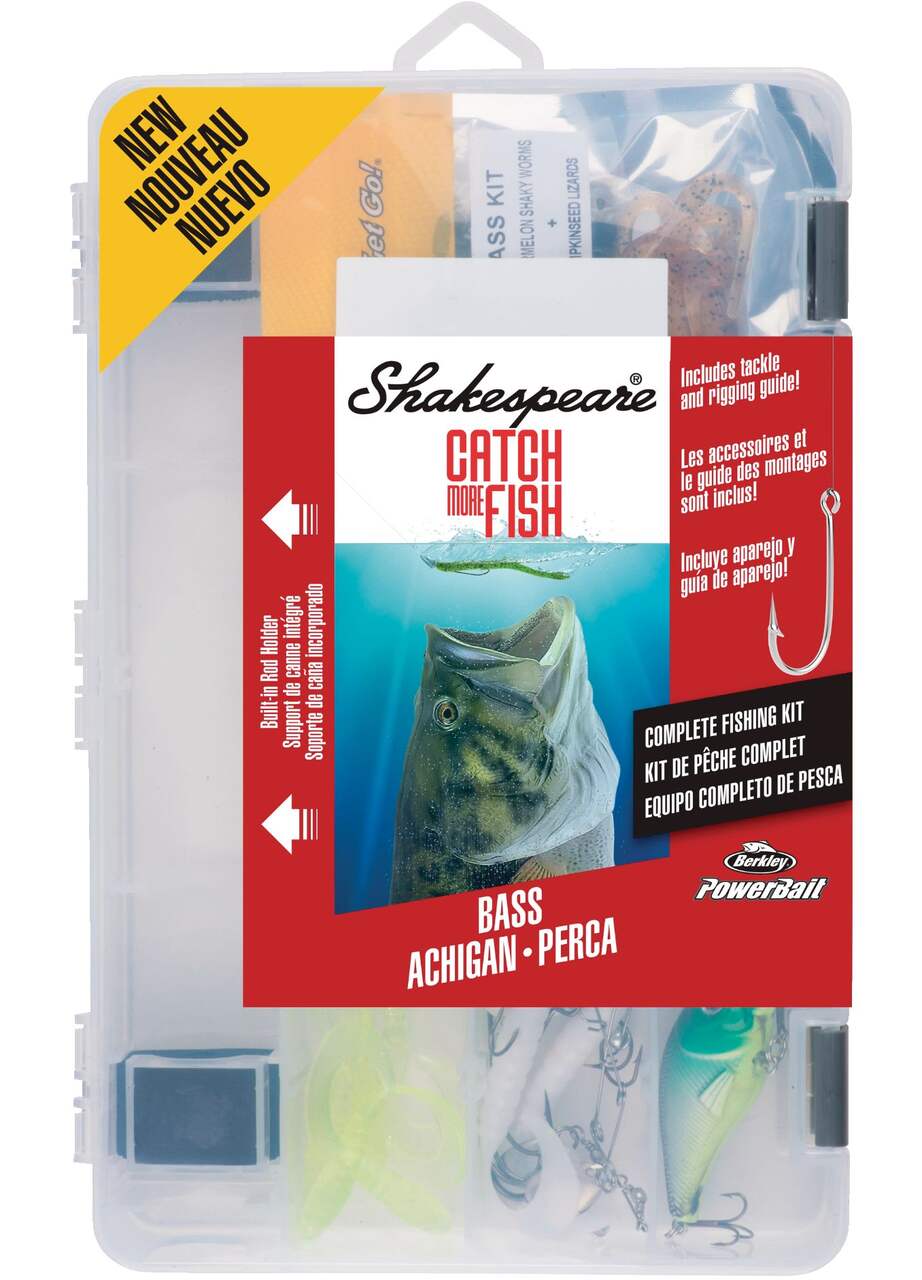 Shakespeare Catch More Fishing Tackle Box Kits, Bass