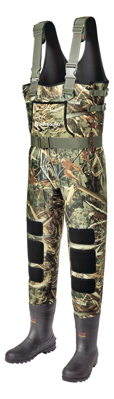 Outbound Adult Neoprene Bootfoot Chest Wader, Camo