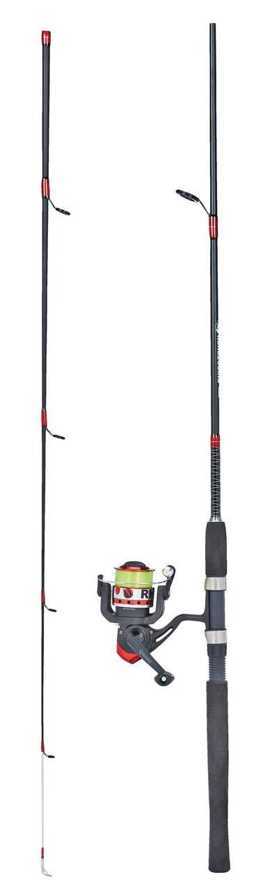 Zebco Rhino Spinning Fishing Rod and Reel Combo, Medium, Pre-Spooled,  Anti-Reverse, 6.6-ft, 3-pc