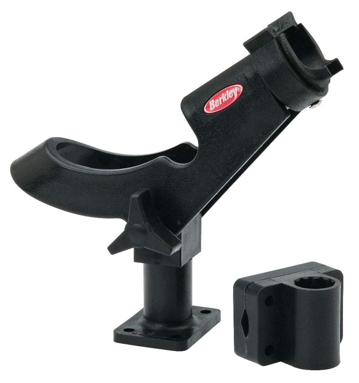Berkley Adjustable Rod Holder with Flush, Pedestal, Side & Rail Mount,  Black