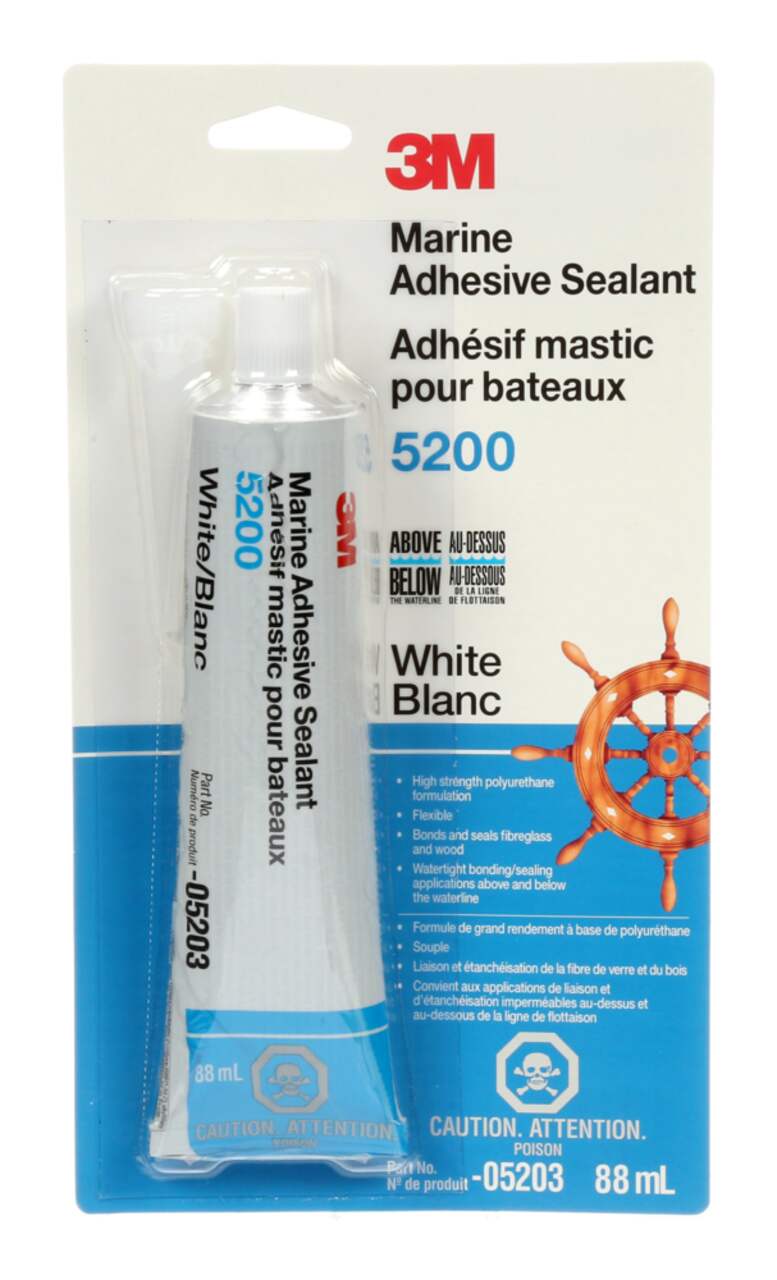3M Marine Adhesive Sealant 5200 for Boats and RVs, White, 88-ml