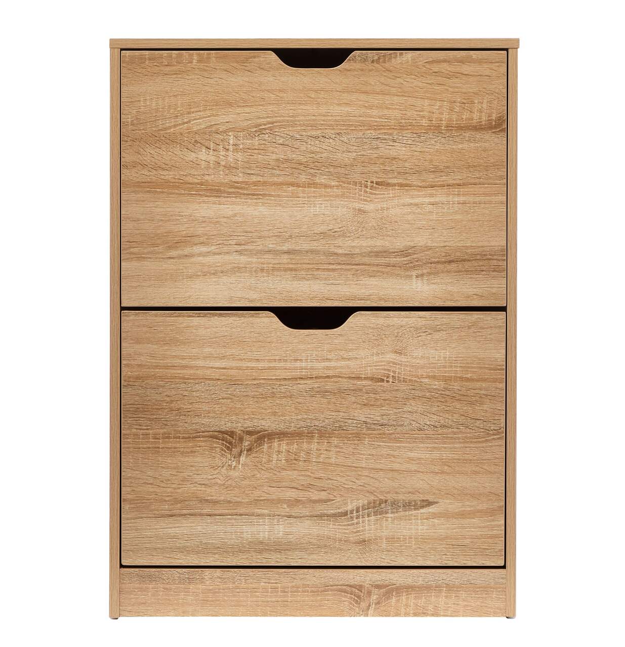 CANVAS Hubbard Entryway Shoe Storage Cabinet Organizer With Flip Doors,  Wood Finish