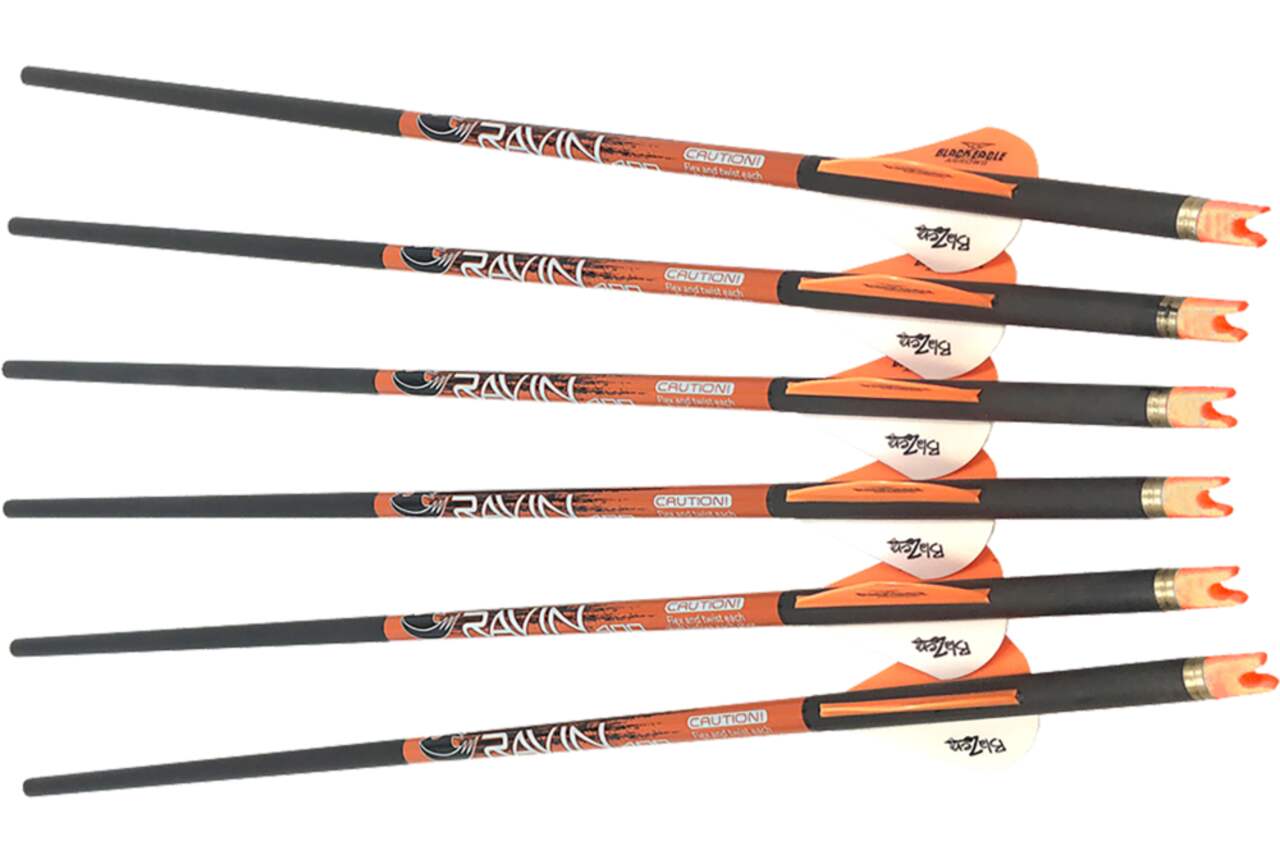 Ravin Hunting Crossbow Arrows w/ 100 Grain Field Tips/Broadheads, Orange,  6-pk