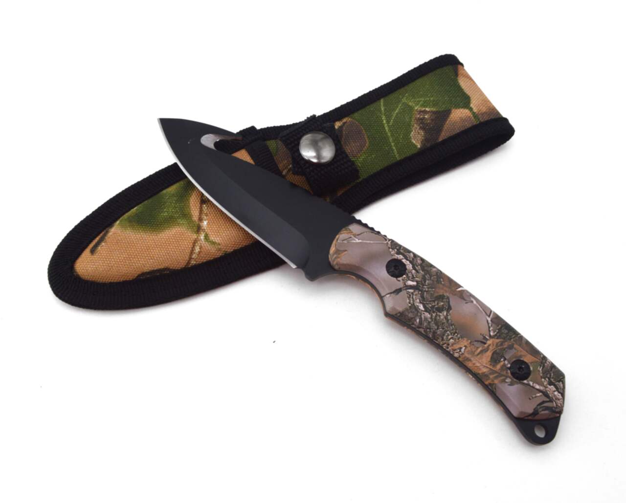 Yukon Gear Camo Gut Hook Hunting Knife w/ sheath