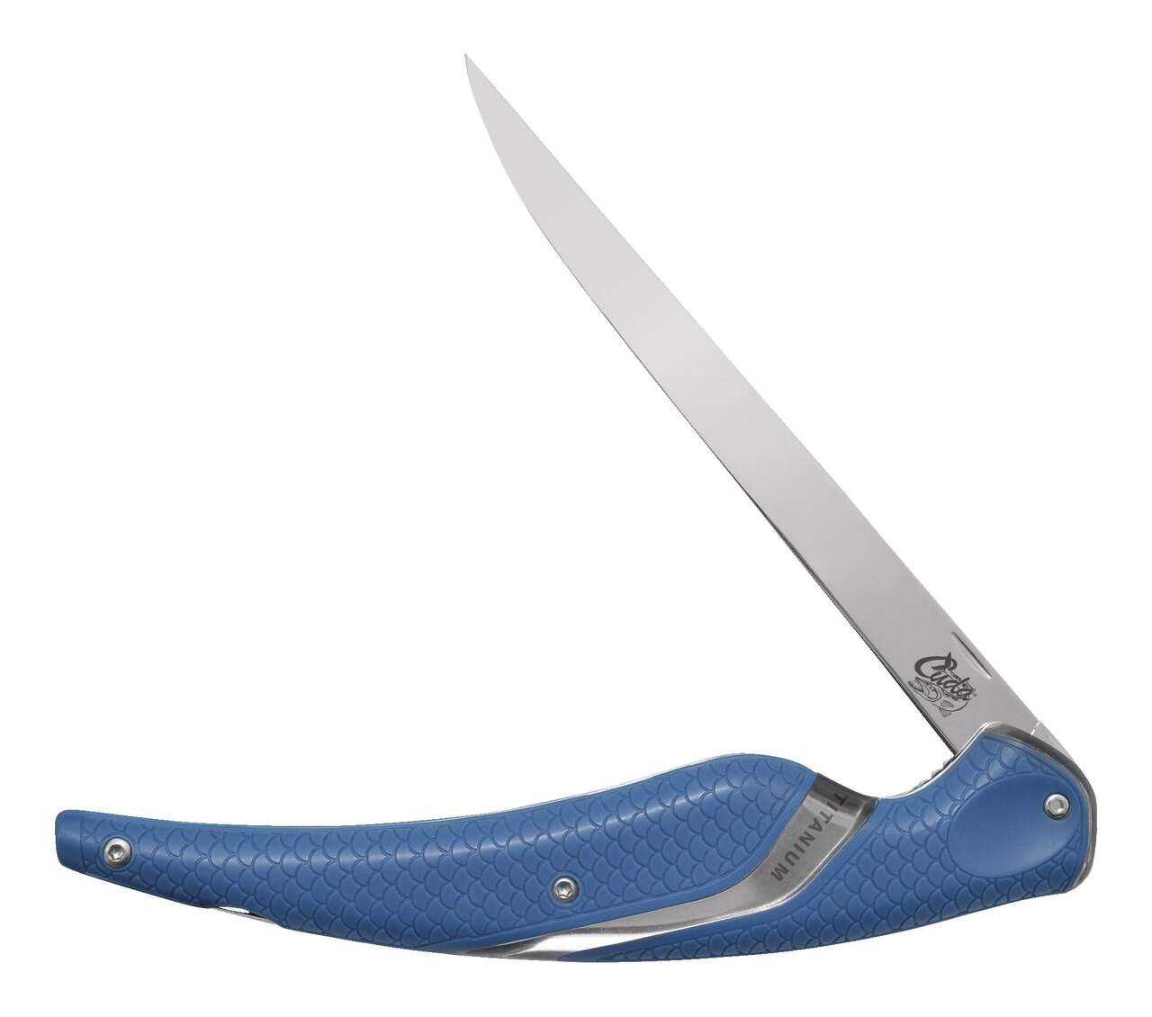 Cuda Titanium Bonded Folding Fillet Knife, Corrosion Resistant, 6.5-in, Blue