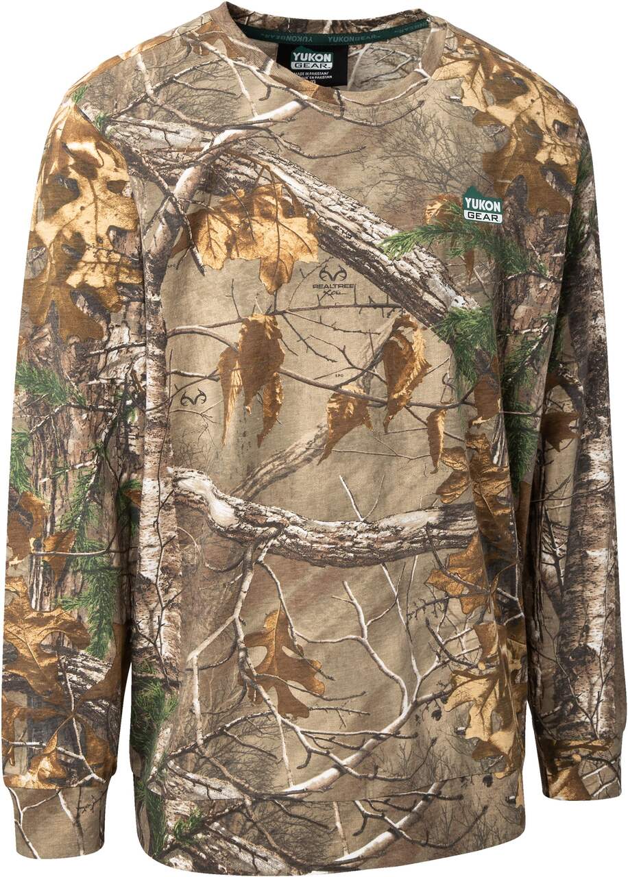Yukon Gear Men's Pointer Long Sleeve Cotton Stretch Pullover Hunting Shirt,  Camo